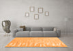 Machine Washable Abstract Orange Contemporary Area Rugs in a Living Room, wshcon2296org