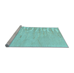 Sideview of Machine Washable Abstract Light Blue Contemporary Rug, wshcon2296lblu