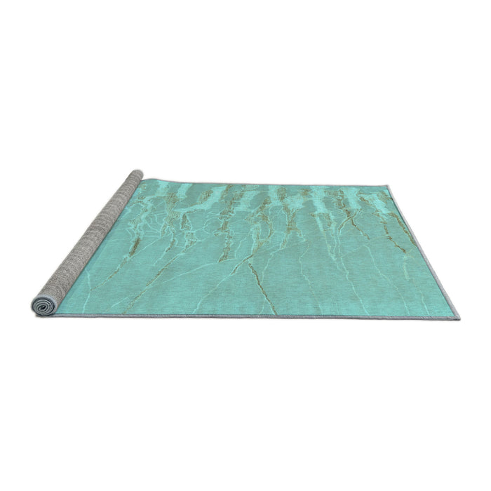 Sideview of Machine Washable Abstract Light Blue Contemporary Rug, wshcon2296lblu