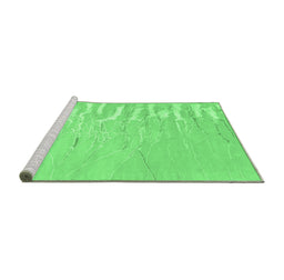 Sideview of Machine Washable Abstract Emerald Green Contemporary Area Rugs, wshcon2296emgrn
