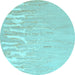 Round Machine Washable Abstract Light Blue Contemporary Rug, wshcon2296lblu