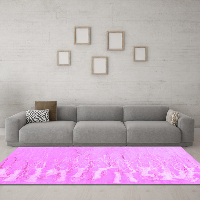 Machine Washable Abstract Purple Contemporary Area Rugs in a Living Room, wshcon2296pur
