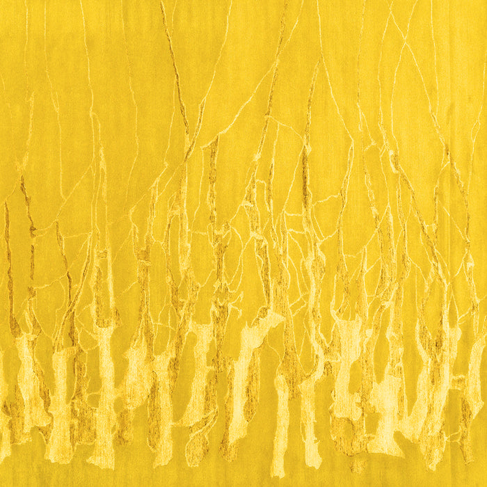 Square Abstract Yellow Contemporary Rug, con2296yw