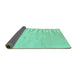 Sideview of Abstract Turquoise Contemporary Rug, con2296turq