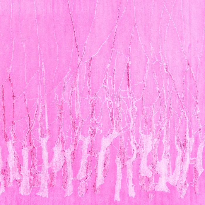 Square Machine Washable Abstract Pink Contemporary Rug, wshcon2296pnk