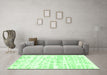 Machine Washable Solid Green Modern Area Rugs in a Living Room,, wshcon2297grn