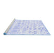 Sideview of Machine Washable Solid Blue Modern Rug, wshcon2297blu