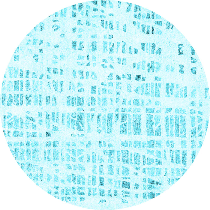 Round Solid Light Blue Modern Rug, con2297lblu