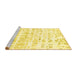 Sideview of Machine Washable Solid Yellow Modern Rug, wshcon2297yw