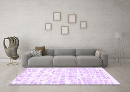 Machine Washable Solid Purple Modern Area Rugs in a Living Room, wshcon2297pur