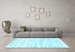 Machine Washable Solid Light Blue Modern Rug in a Living Room, wshcon2297lblu