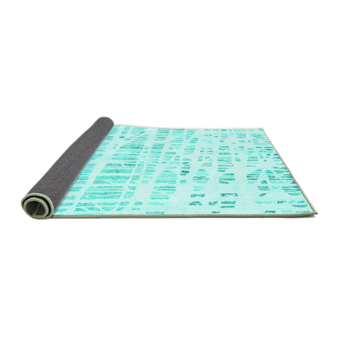 Sideview of Solid Turquoise Modern Rug, con2297turq