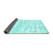 Sideview of Solid Turquoise Modern Rug, con2297turq