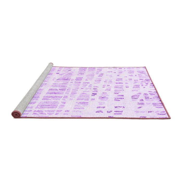 Sideview of Machine Washable Solid Purple Modern Area Rugs, wshcon2297pur