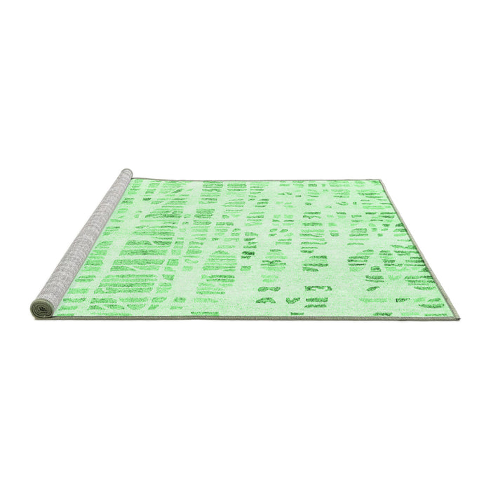 Sideview of Machine Washable Solid Emerald Green Modern Area Rugs, wshcon2297emgrn
