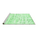 Sideview of Machine Washable Solid Emerald Green Modern Area Rugs, wshcon2297emgrn