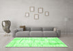 Machine Washable Solid Green Modern Area Rugs in a Living Room,, wshcon2298grn