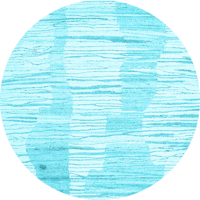 Round Machine Washable Solid Light Blue Modern Rug, wshcon2298lblu