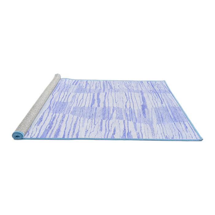 Sideview of Machine Washable Solid Blue Modern Rug, wshcon2298blu
