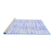 Sideview of Machine Washable Solid Blue Modern Rug, wshcon2298blu