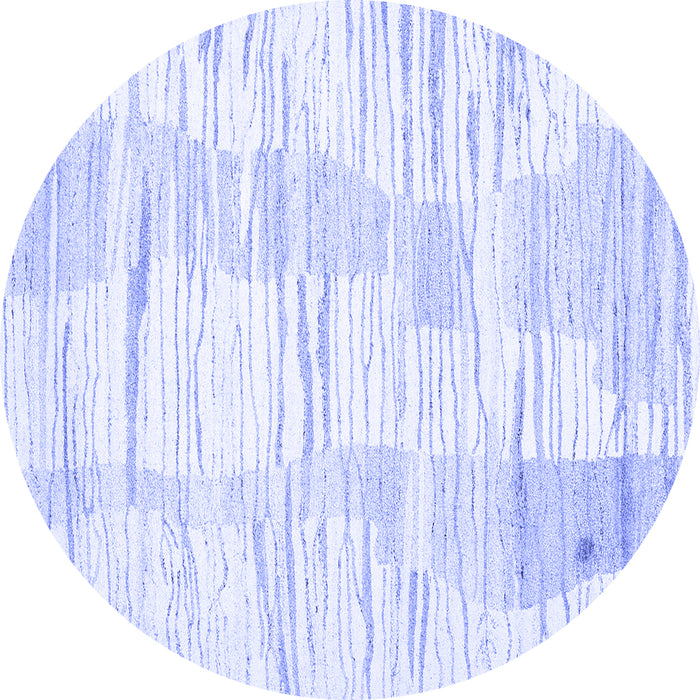 Round Machine Washable Solid Blue Modern Rug, wshcon2298blu