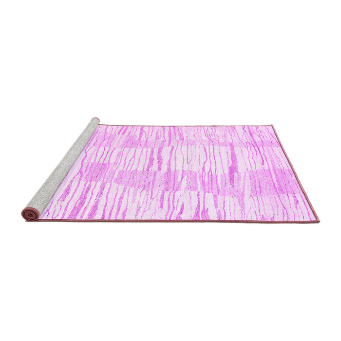 Sideview of Machine Washable Solid Pink Modern Rug, wshcon2298pnk