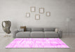 Machine Washable Solid Pink Modern Rug in a Living Room, wshcon2298pnk