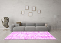 Machine Washable Solid Pink Modern Rug, wshcon2298pnk