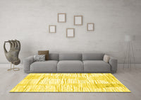 Machine Washable Solid Yellow Modern Rug, wshcon2298yw