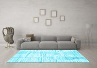 Machine Washable Solid Light Blue Modern Rug, wshcon2298lblu