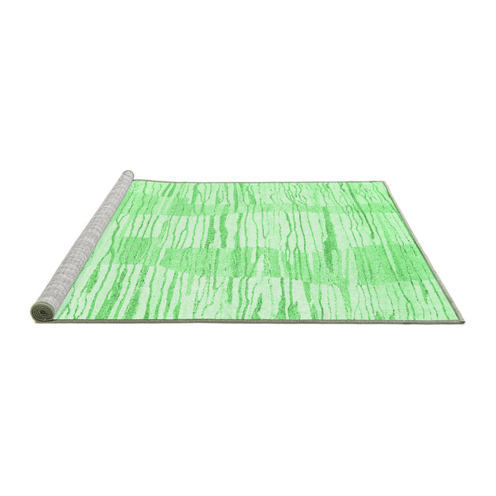 Sideview of Machine Washable Solid Emerald Green Modern Area Rugs, wshcon2298emgrn