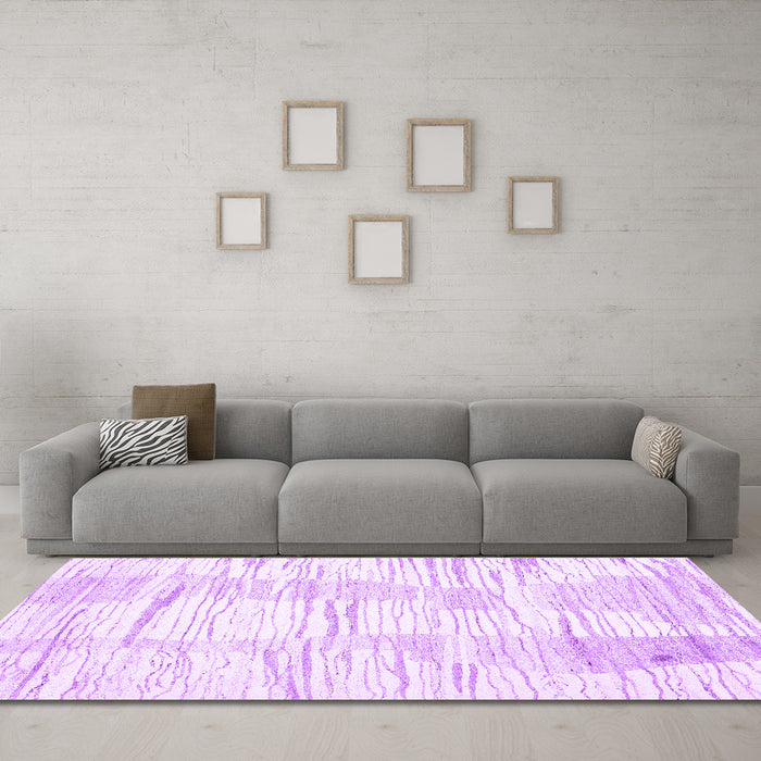 Machine Washable Solid Purple Modern Area Rugs in a Living Room, wshcon2298pur