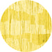 Round Solid Yellow Modern Rug, con2298yw