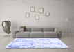 Machine Washable Solid Blue Modern Rug in a Living Room, wshcon2299blu