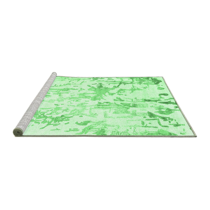 Sideview of Machine Washable Solid Emerald Green Modern Area Rugs, wshcon2299emgrn
