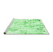 Sideview of Machine Washable Solid Emerald Green Modern Area Rugs, wshcon2299emgrn