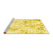 Sideview of Machine Washable Solid Yellow Modern Rug, wshcon2299yw