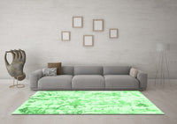 Machine Washable Solid Emerald Green Modern Rug, wshcon2299emgrn