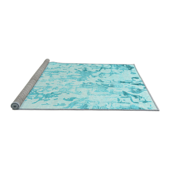 Sideview of Machine Washable Solid Light Blue Modern Rug, wshcon2299lblu