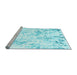 Sideview of Machine Washable Solid Light Blue Modern Rug, wshcon2299lblu