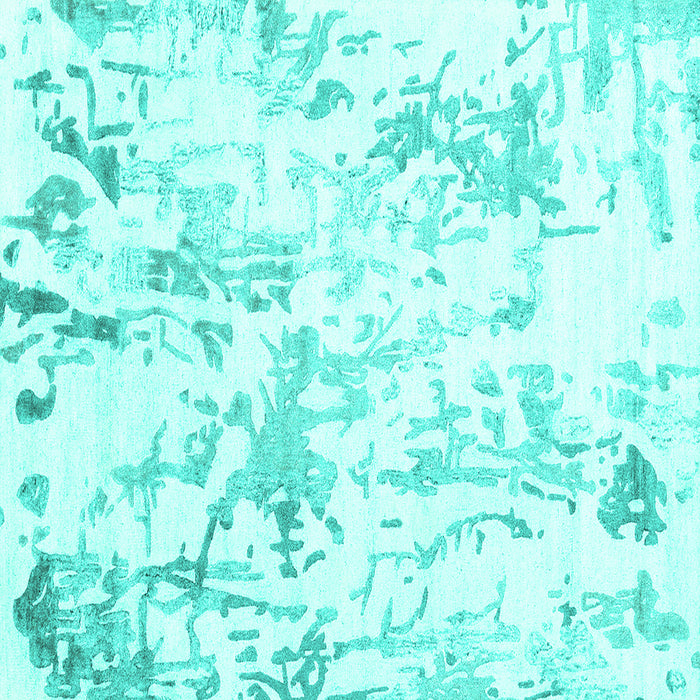 Square Solid Turquoise Modern Rug, con2299turq