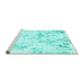 Sideview of Machine Washable Solid Turquoise Modern Area Rugs, wshcon2299turq