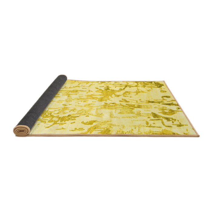Sideview of Solid Yellow Modern Rug, con2299yw