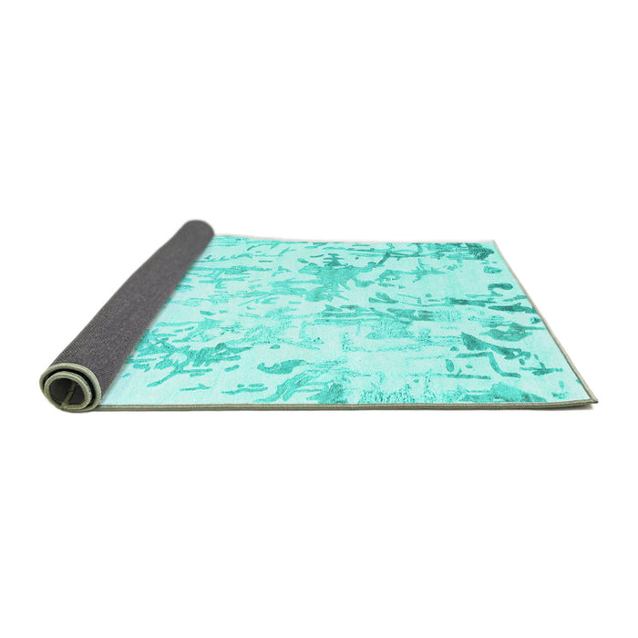 Sideview of Solid Turquoise Modern Rug, con2299turq