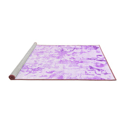 Sideview of Machine Washable Solid Purple Modern Area Rugs, wshcon2299pur