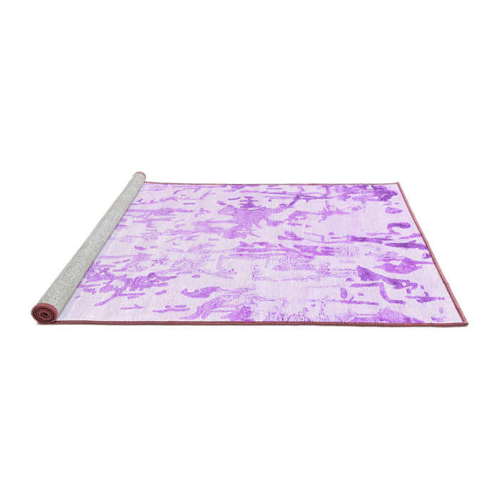 Sideview of Machine Washable Solid Purple Modern Area Rugs, wshcon2299pur