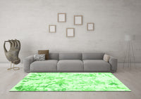 Machine Washable Solid Green Modern Rug, wshcon2299grn