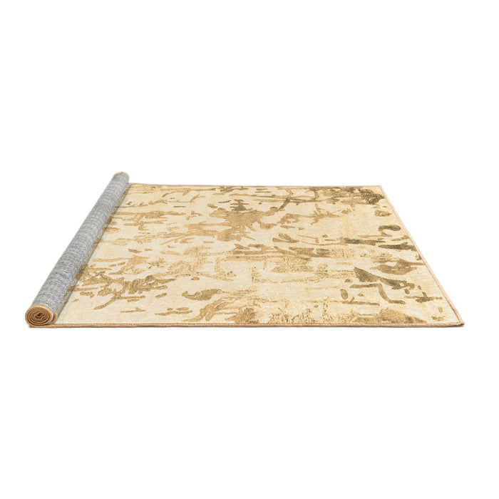 Sideview of Machine Washable Solid Brown Modern Rug, wshcon2299brn
