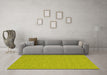 Machine Washable Abstract Yellow Contemporary Rug in a Living Room, wshcon229yw