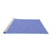 Sideview of Machine Washable Abstract Blue Contemporary Rug, wshcon229blu